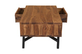 Retro Solid Rosewood Coffee Table with 2 Drawers