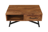 Retro Solid Rosewood Coffee Table with 2 Drawers