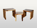 ZEN Nesting Side Tables (Set of 3) | Solid Sheesham Wood