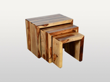 ZEN Nesting Side Tables (Set of 3) | Solid Sheesham Wood