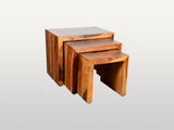 ZEN Nesting Side Tables (Set of 3) | Solid Sheesham Wood