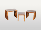 ZEN Nesting Side Tables (Set of 3) | Solid Sheesham Wood