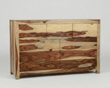 ZEN solid Sheesham wood 7-drawer chest with natural wood grain and metal handles