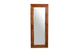 Zen Solid Sheesham Wood Floor Mirror featuring a full-length mirror, thick solid Sheesham wood frame, and a rich brown finish.