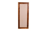 Zen Solid Sheesham Wood Floor Mirror featuring a full-length mirror, thick solid Sheesham wood frame, and a rich brown finish.