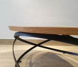 Compass Coffee Table Acacia & Black Matt Steel | 90x90x38 cm