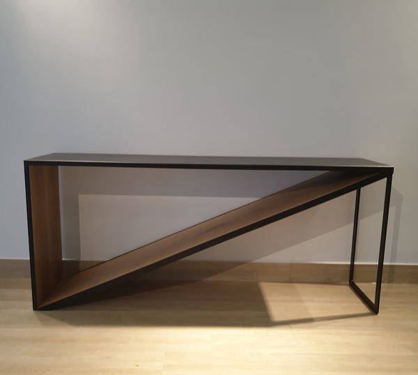 Pondok Console Table Steel Black Matt  | Oak Natural | 180x40x78 cm