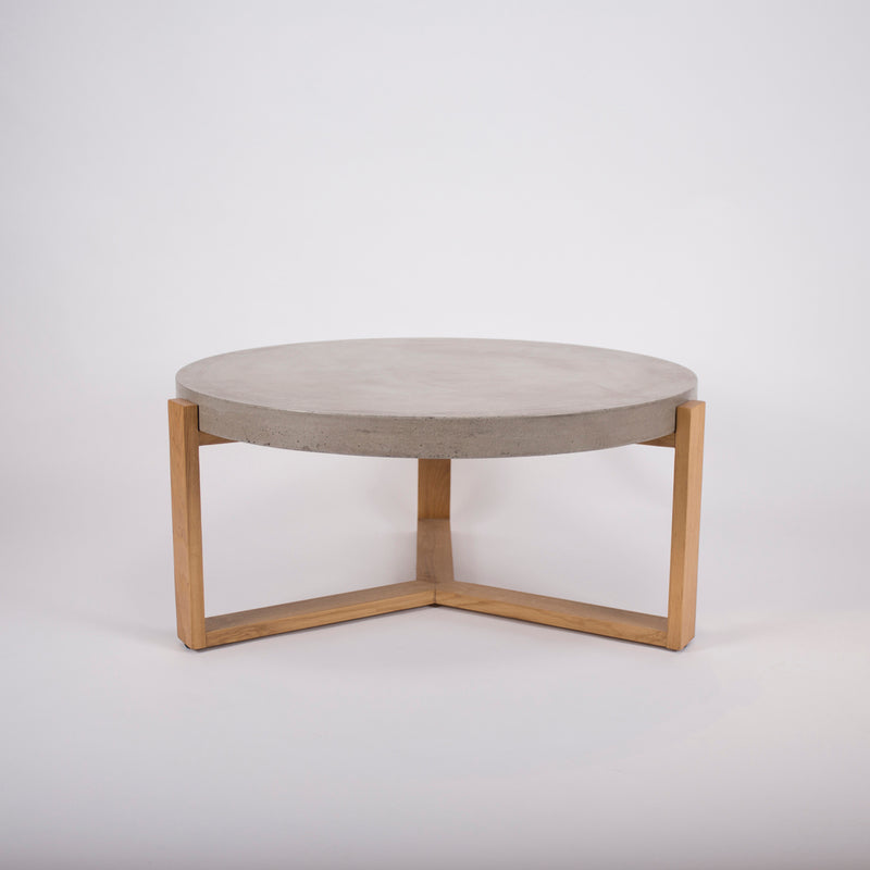 GREEK COFFEE TABLE Concrete & Oak | Indoor | Natural Grey 75x75x36 cm