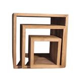 Wood Kubus Accent Table | Side Table Cubus -  Set of 3