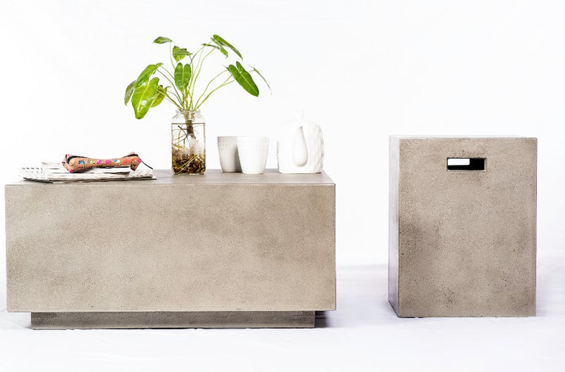 CLASSIC SQUARE STOOL Concrete seat / Side Table | Indoor and Outdoor | Natural Grey 35x35x46 cm
