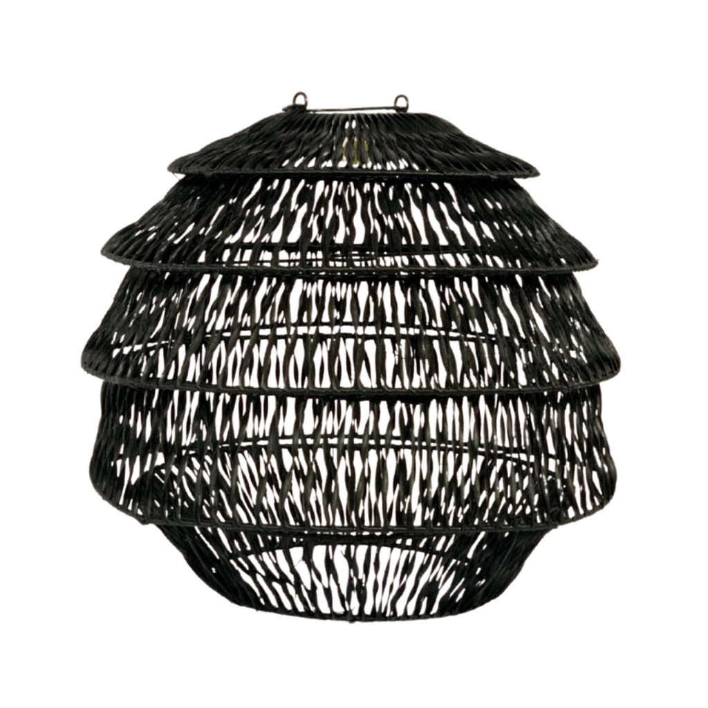 Casa Suarez Crinkle Shade - Black Polyrattan Lampshade (50x50cm
