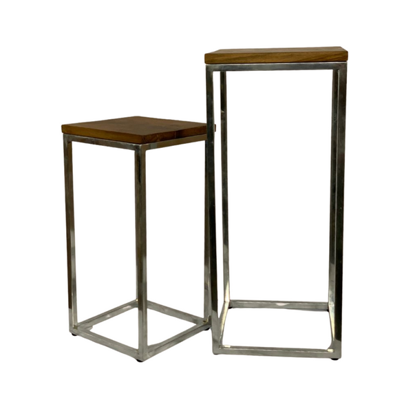 Silver Star Plantstand - Stacking Set of 2 | 80 / 60 x 35/30 x 35/30 cm