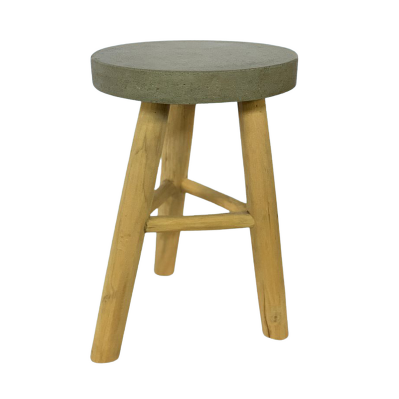 Branch Stool with Cement Top | 45x30x30 cm