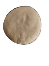 Handwoven natural jute floor pouf available in two sizes for hotels, Airbnb properties, furnished apartments, living rooms, bedrooms, and contemporary rustic interiors.